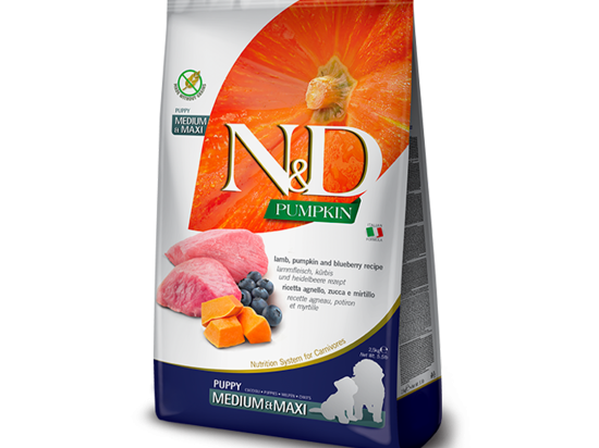 N&D Dog Grain Free lamb & bluebery with pumpkin puppy medium/maxi