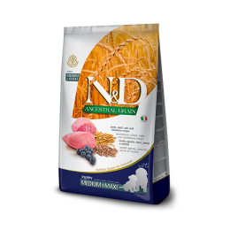 N&D Dog Ancestral Grain lamb, spelt, oats & blueberry puppy medium & maxi